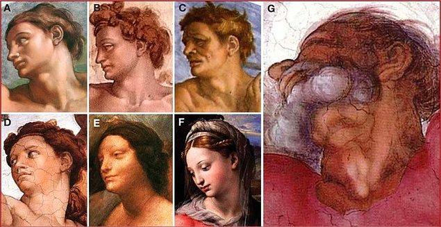 Michelangelo'nun çocukluk yıllarından başlayarak, kilise mezarlığında cesetleri keserek üzerlerinde araştırmalar yaptığı ve bu yüzden heykellerinin çok canlı gibi göründüğü söylenmektedir.
