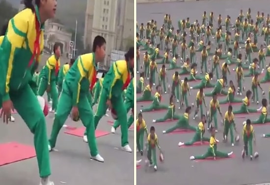 Çok Güzel! Çinli Öğrencilerin Basketbol Toplarıyla Yaptıkları Muazzam Gösteri