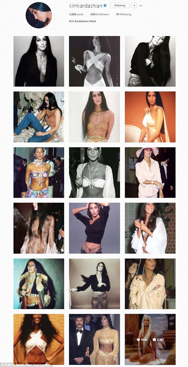 Aradan bir ay geçti, önceki gün Kim Kardashian Instagram hesabından arka arkaya Cher fotoğrafları paylaşmaya başladı.