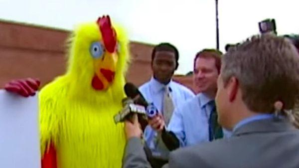 8. A man caught soliciting sex was ordered by Cicconetti to wear a chicken suit, stand on a street corner, and hold a sign that said, "No chicken ranch in our city."