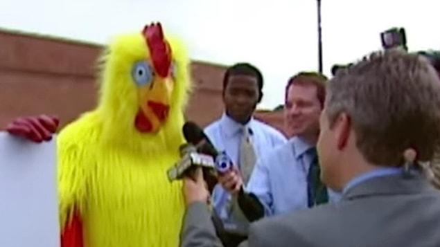 8. A man caught soliciting sex was ordered by Cicconetti to wear a chicken suit, stand on a street corner, and hold a sign that said, "No chicken ranch in our city."
