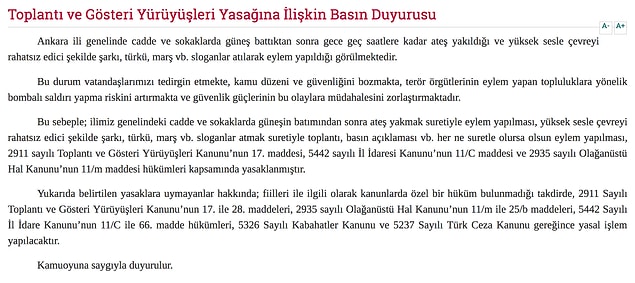 Valiliğin internet sayfasından yapılan açıklamanın tam metni şöyle 👇