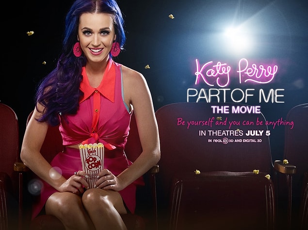 5. Katy Perry'i her ne kadar tam olarak oyuncu olarak alamasak da turnesinden kesitlerden bir film yayınlamıştı.