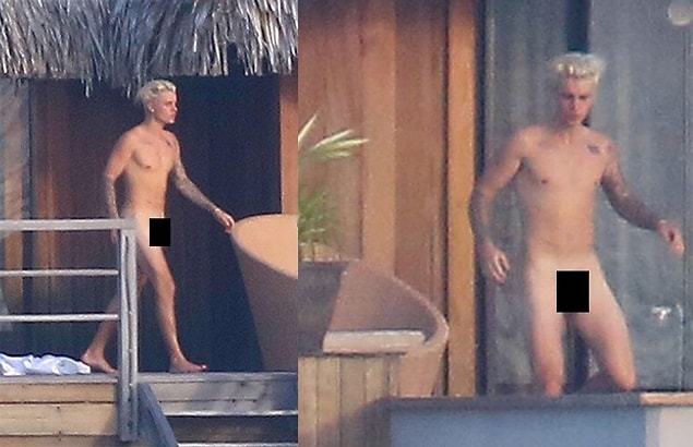 2. Tatil yaparken çıplak yakalanan Justin Bieber'ı da unutmadık, unutamadık ne yazık ki! 😅