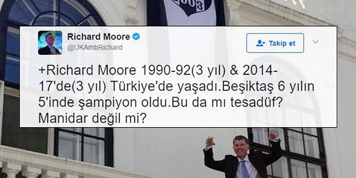 Beşiktaş'ın Şampiyonluklarıyla İngiliz Büyükelçi Richard Moore Arasındaki Tesadüfi Bağlantı