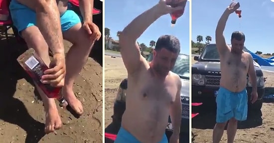 Bir Şişe Viskiyi Başından Aşağı Döken Küfürbaz Adam