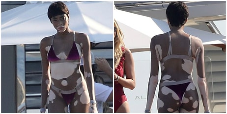 Легендарная модель с витилиго Винни Харлоу показала идеальную фигуру на яхте