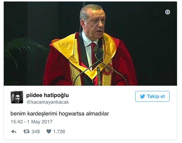 18. Cumhurbaşkanı Erdoğan'ın Gryffindor Üniformasına Mizah Asasını Kaldıran 15 Kişi
