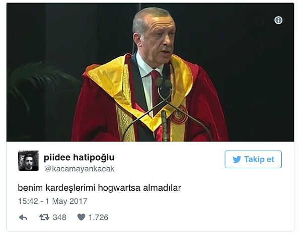 18. Cumhurbaşkanı Erdoğan'ın Gryffindor Üniformasına Mizah Asasını Kaldıran 15 Kişi