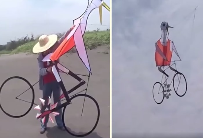 Aşırı Yaratıcı Uçurtma Tasarımları: Bisiklet Binen Canlılar