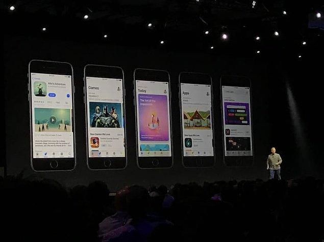App Store'un yeni görünümü ise böyle görünecek.