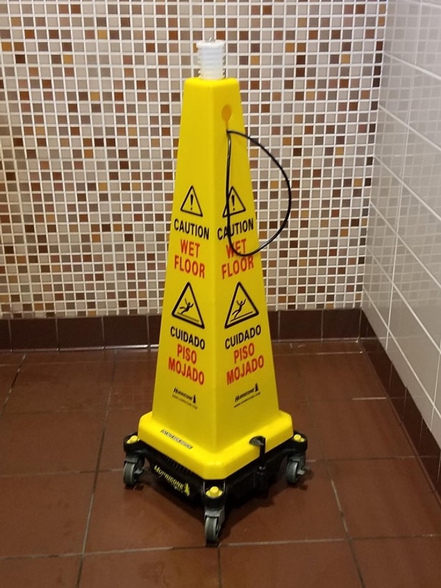 21. This wet floor sign has fans built into the base to help dry the floor!