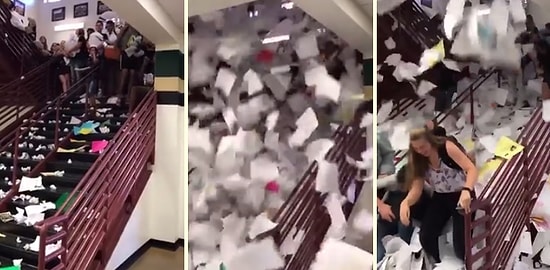 Mezun Oldukları Okula Veda Eden Öğrencilerden Muhteşem Görüntü