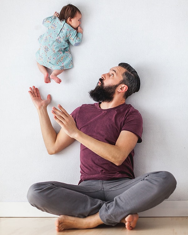 1. "Kızımız Emilia doğduğunda, küçük bebeğimiz uçabiliyormuş gibi görünen fotoğraflar çekmiştik."