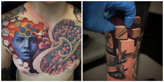 15 невероятных татуировок с оптическими иллюзиями, способных вскружить вам голову
