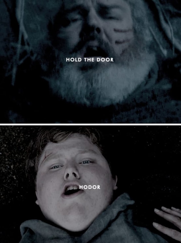 18. Hodor'un neden Hodor olduğunu gösterdikleri an.