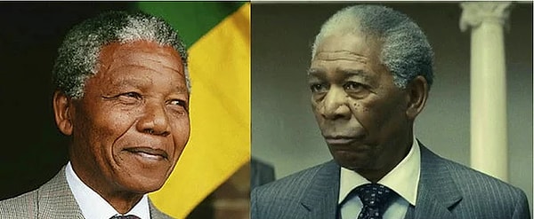 5. Нельсон Мандела (Морган Фримен в "Непокорённый")