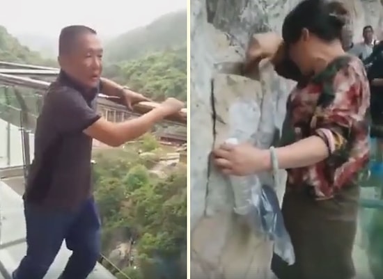 Yükseklik Korkusu Olan İnsanların Cam Köprüde Ölüp Ölüp Dirildikleri Anlar