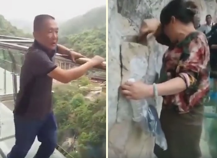 Yükseklik Korkusu Olan İnsanların Cam Köprüde Ölüp Ölüp Dirildikleri Anlar