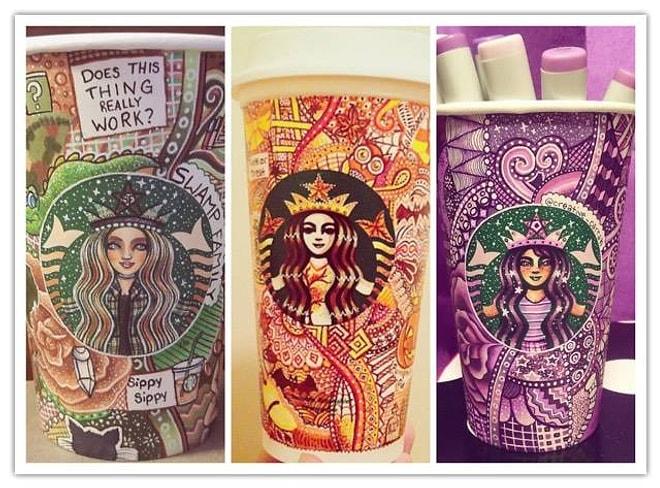 Starbucks Bardaklarına Kocaman Dünyalar Sıkıştıran Sanatçıdan 14 Muhteşem Çalışma