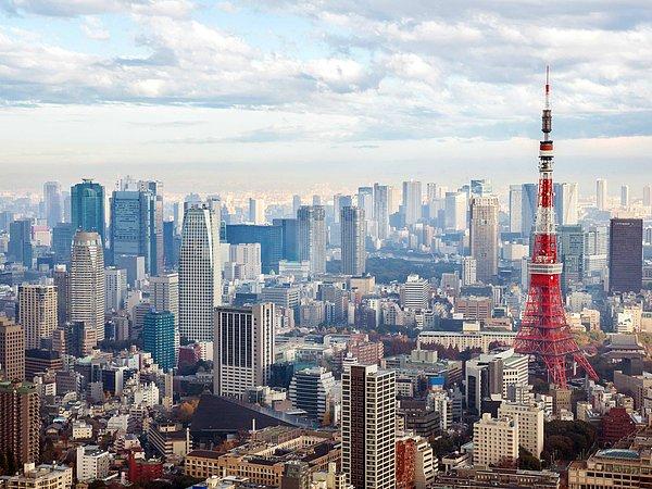 16. Tokyo 2,842 gökdelen ve yüksek bina 620 kilometrekare.