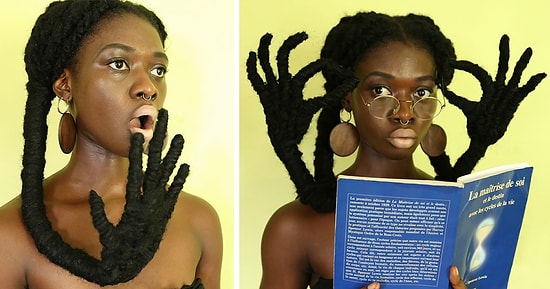 Эта девушка из Кот-д’Ивуара может сделать из своих волос абсолютно ВСЁ!