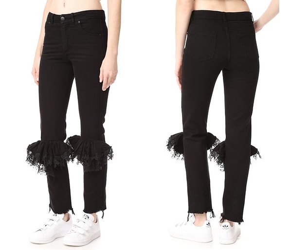 15. Скинни-джинсы с оборками в районе колен