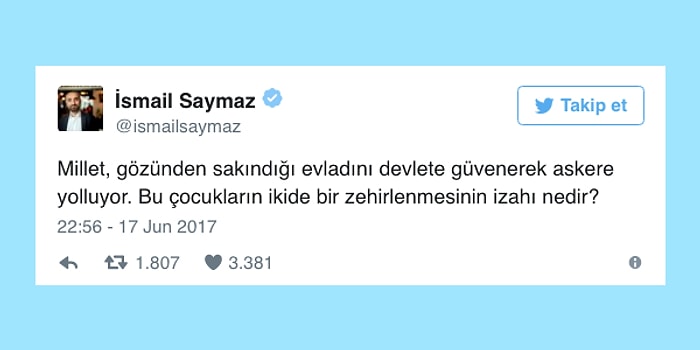 Manisa'daki Asker Zehirlenmelerine Sosyal Medyada Tepkisiz Kalamamış 13 Kişi