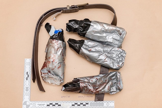 7. Londra saldırganının taktığı sahte intihar bombası kemeri, 11 Haziran.