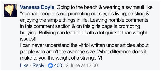 " 'Normal' insanlar gibi mayo giyip plaja gitmek obezite reklamı yapmak değildir...
