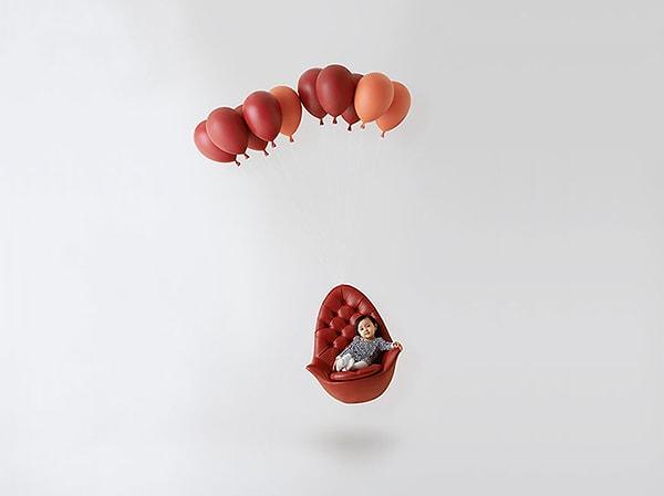 8. "Havada duran" balon sandalye.