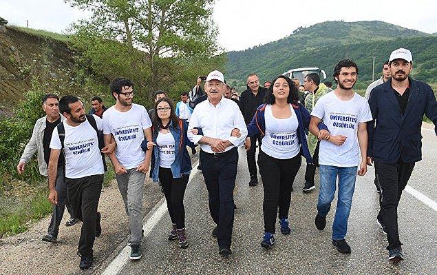 Yürüyüşün 8. gün etabı, Kılıçdaroğlu’nun açıklamasının ardından sabah 09.00’da Gerede Danişmentler Köyü hizasından başladı.