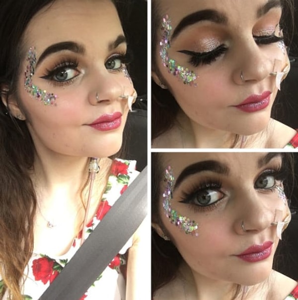 2. Девушка начала экспериментировать с макияжем три года назад, чтобы помочь себе стать более уверенной в себе.