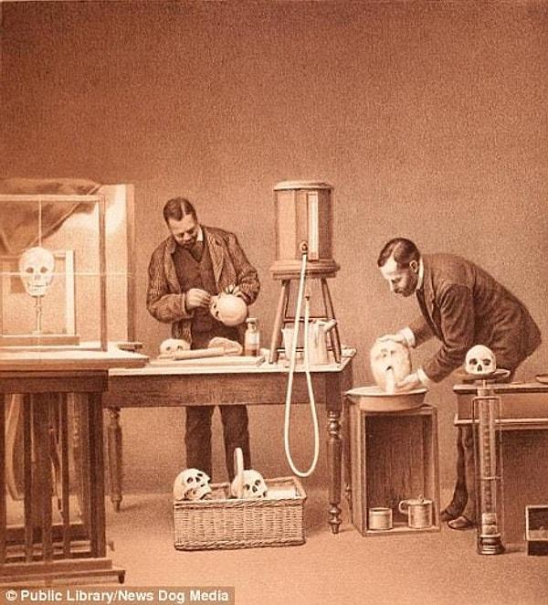 5. 1885 yılında Ulusal Bilim Akademisi'nden araştırmacılar insan kafatasını suyla doldurarak kapasitesini ölçmeyi hedefliyor.