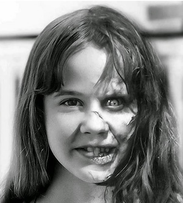 8. А здесь обратный эффект: милую девочку превратили в страшное чудовище