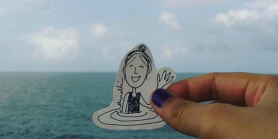 Путешественница-стесняшка: девушка делает сэлфи, но не показывает свое лицо