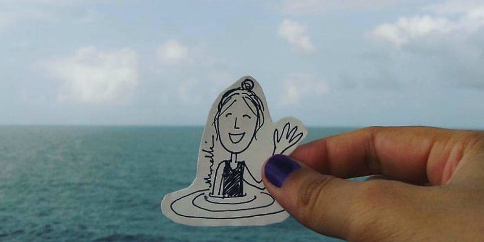 Путешественница-стесняшка: девушка делает сэлфи, но не показывает свое лицо