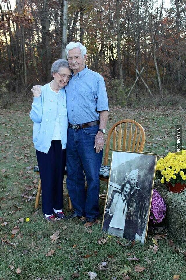 12. Самое прекрасное - то, что жена выглядит сейчас даже лучше, чем 71 год назад!