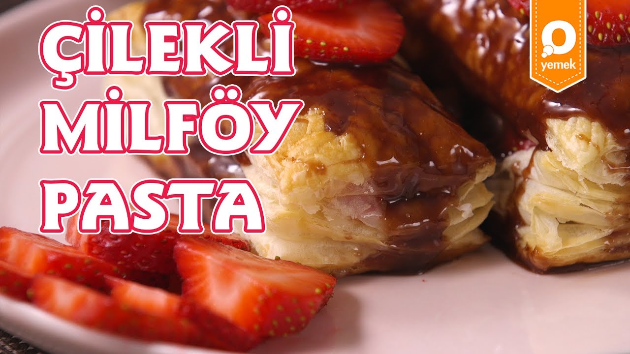 Yazın En Tatlı Hali! Çikolatalı Çilekli Milföy Pasta Nasıl Yapılır