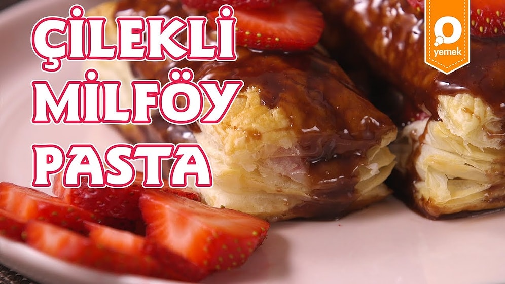 Yazın En Tatlı Hali! Çikolatalı Çilekli Milföy Pasta Nasıl Yapılır?