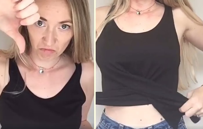 Sıradan Bir Tişörtü Basit Makas Darbeleriyle Mükemmel Bir Tasarıma Dönüştürün!