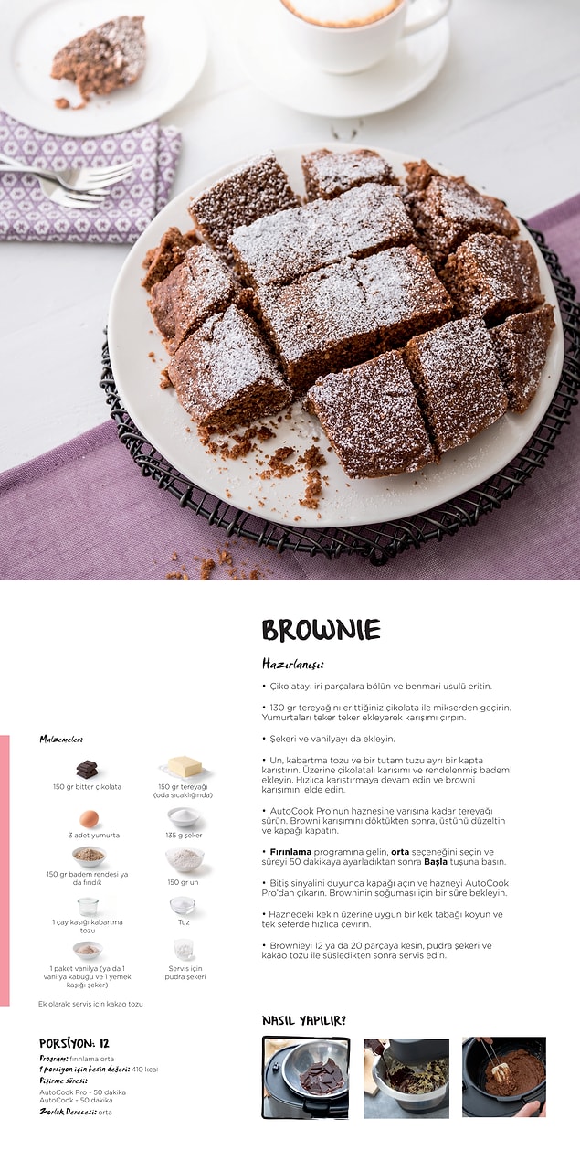 8. Tüm evi pastane açmış gibi kokutmaya gelen bazen ıslak bazen kek kıvamında mis gibi brownie
