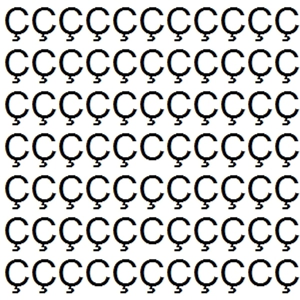 5. Немного ускоримся! Смотрите на картинку не более 5 секунд! Сколько ''C'' вы нашли?