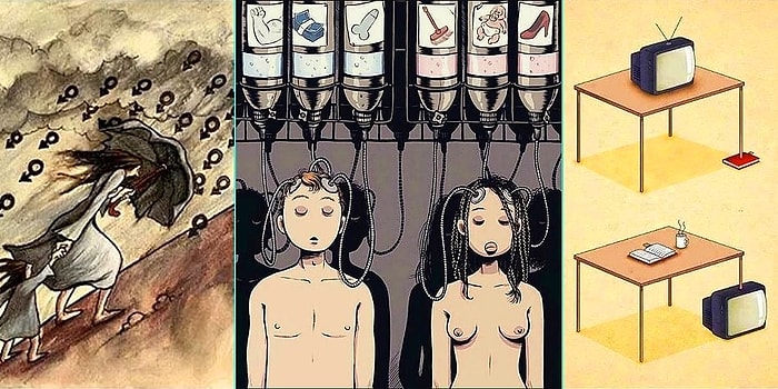 Derin Anlamlarıyla Gerçekleri Görmenize Engel Olan Perdeleri Aralayacak 24 İllüstrasyon