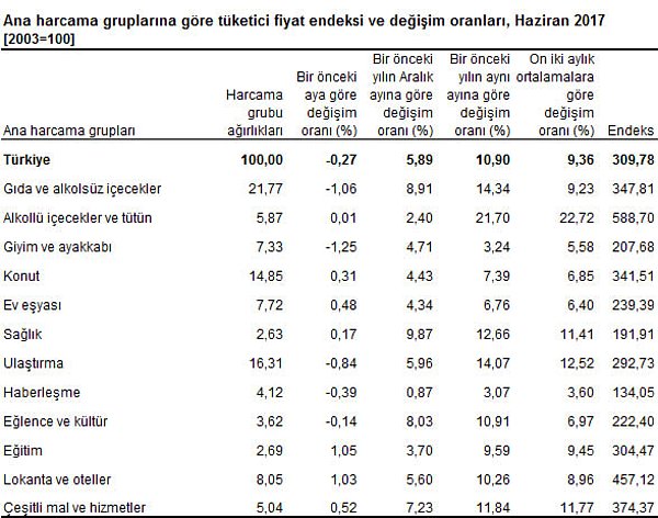 Aylık en yüksek artış yüzde eğitimde