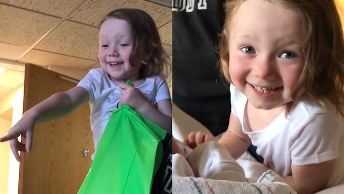 Yeni Doğan Kardeşini İlk Kez Gören Küçük Kızın Sevimli Tepkisi