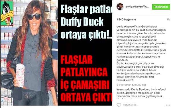 Deniz Akkaya da Instagram hesabından çok ağır bir dille Deniz Berdan'ı yerden yere vurmuştu.