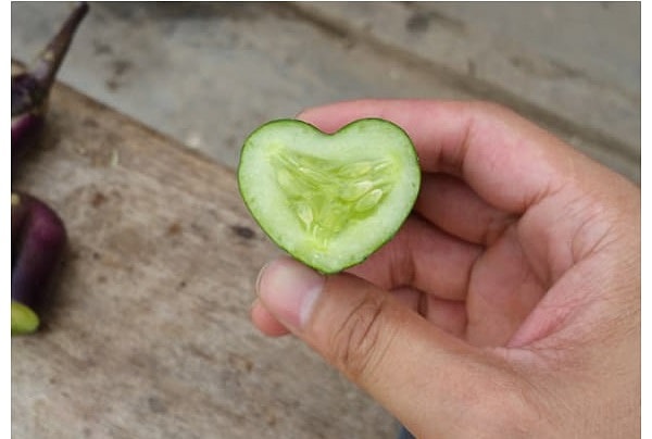 7. Огурец-сердечко так и дышит любовью