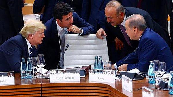 Cumhurbaşkanı Recep Tayyip Erdoğan da ABD Başkanı Donald Trump ile bir görüşme yaptı. Görüşme de Dışişleri Bakanı Mevlüt Çavuşoğlu da bulundu.