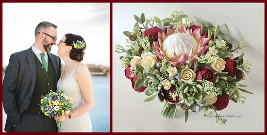 15 шикарных свадебных букетов из глины от российской мастерицы приведут вас в восторг